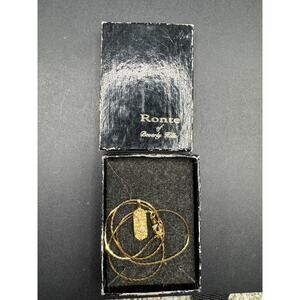 VTG Ronte Beverly Hills Vanderbilt Nugget Rhinestone Pendant Chain 18" w/ Box
